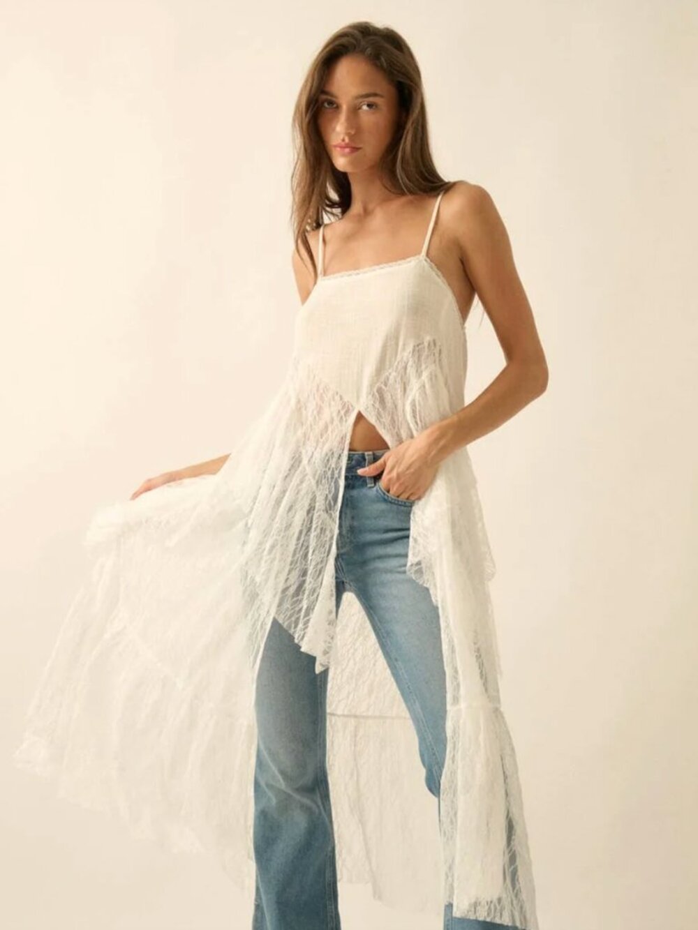 PROMES Lace Maxi Top